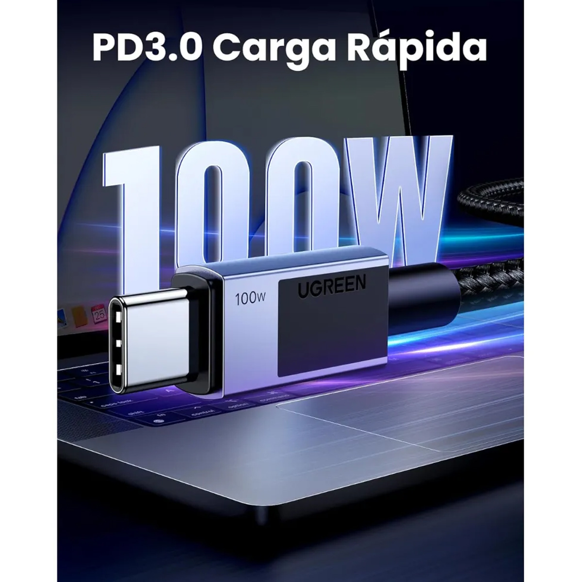 UGREEN CABLE DE CARGA RAPIDA TIPO-C A C 240W 1M TRENZADO L513 - 5