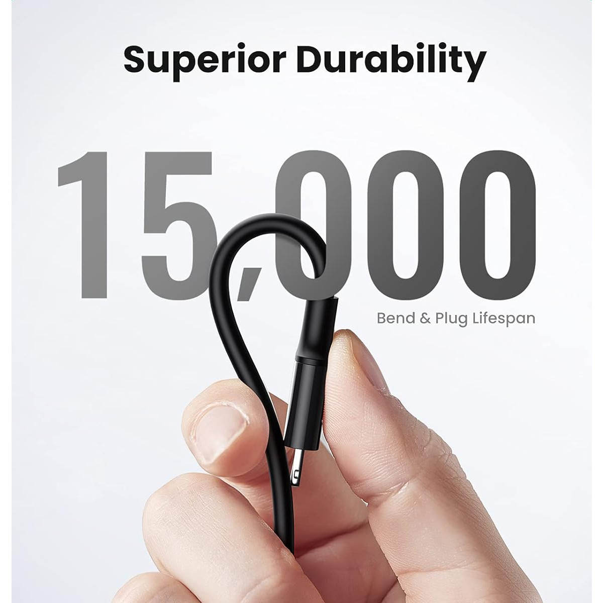 CABLE UGREEN USB-C A LIGHTNING 1M BLANCO US171 NEGRO - 4