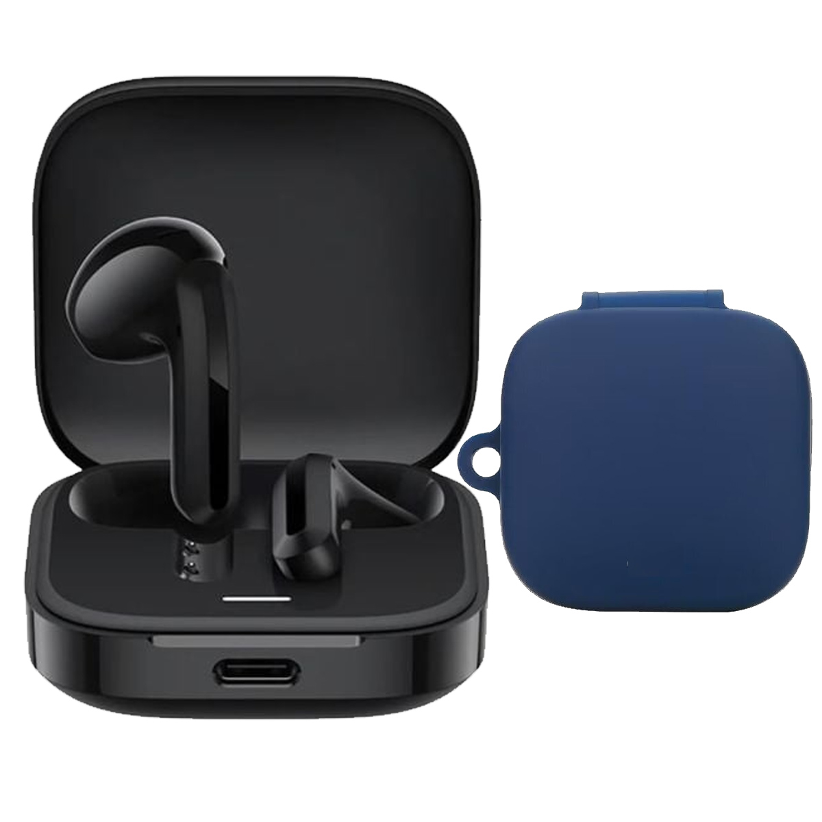 AUDIFONOS REDMI BUDS 6 ACTIVE NEGRO + CASE PROTECTOR AZUL - 1