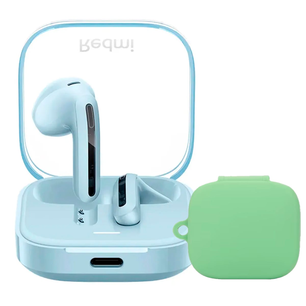 AUDIFONOS REDMI BUDS 6 ACTIVE BLUE + CASE PROTECTOR VERDE - 1