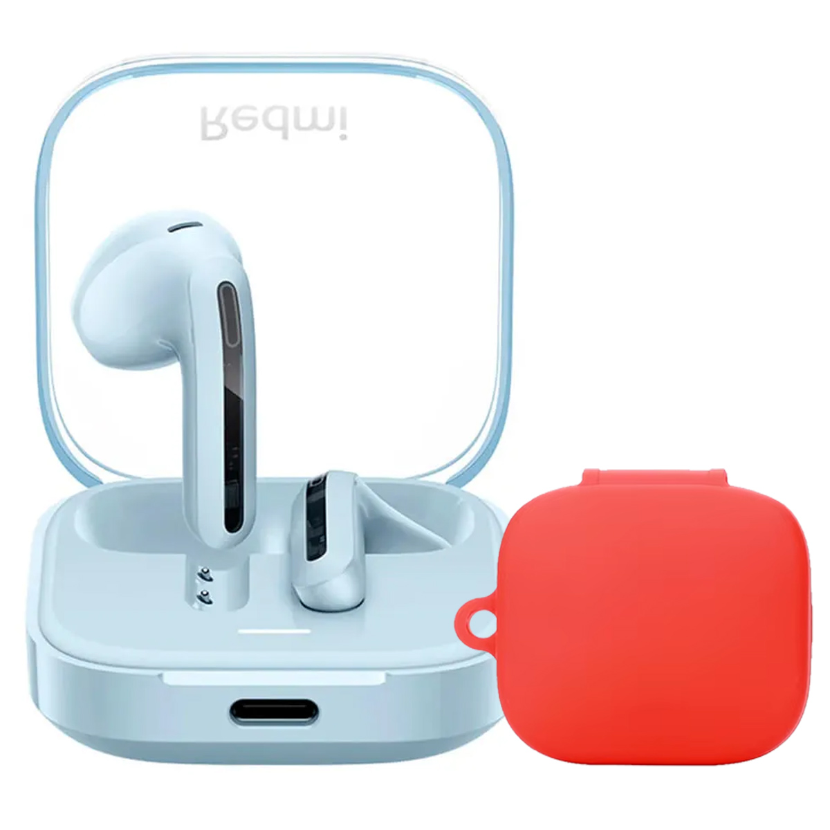 AUDIFONOS REDMI BUDS 6 ACTIVE BLUE + CASE PROTECTOR ROJO - 1