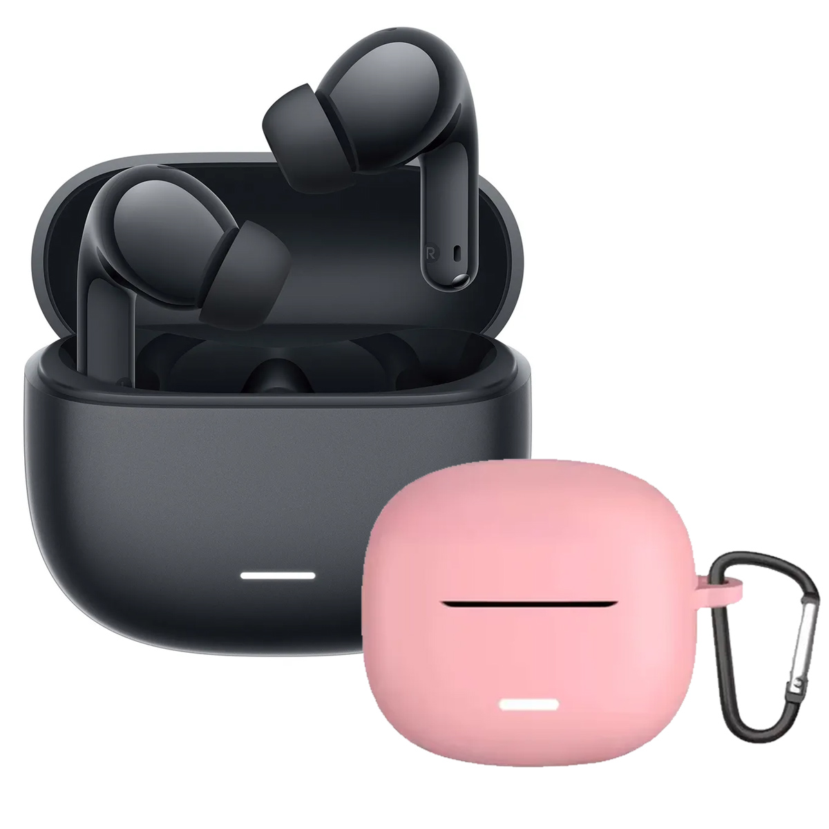 AUDIFONOS REDMI BUDS 8 LITE NEGRO + CASE PROTECTOR ROSA - 1