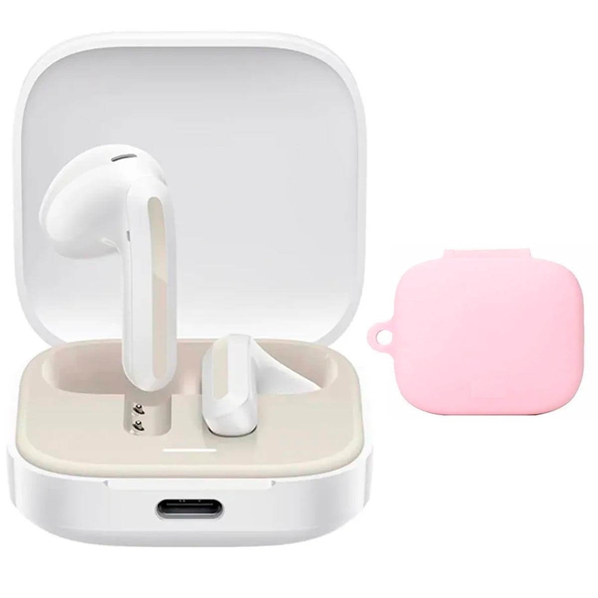 AUDIFONOS REDMI BUDS 6 ACTIVE BLANCO + CASE PROTECTOR ROSA - 1