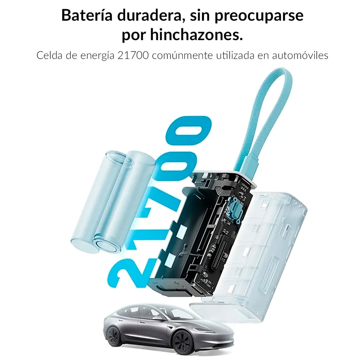 POWER BANK CUKTECH 33W 10000 MAH CABLE INTEGRADO TIPO C - BLANCO - 3