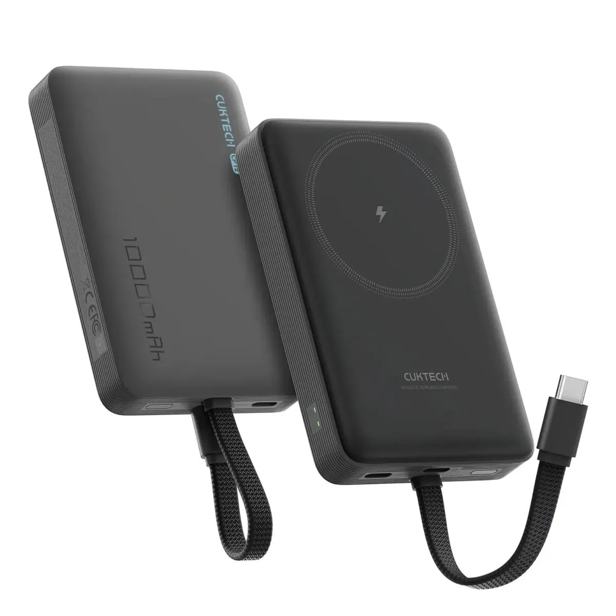 CARGADOR PORTÁTIL MAGNÉTICO 10000MAH CUKTECH CP132ML POWER BANK NEGRO - 2