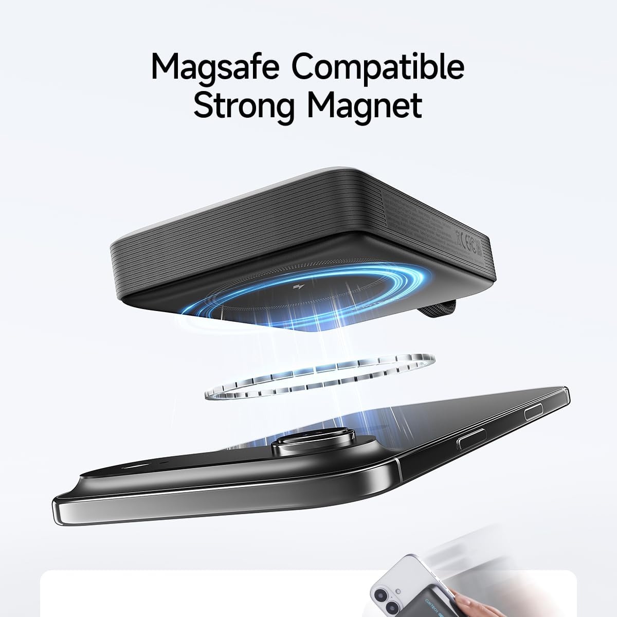 CARGADOR PORTÁTIL MAGNÉTICO 10000MAH CUKTECH CP132ML POWER BANK NEGRO - 3