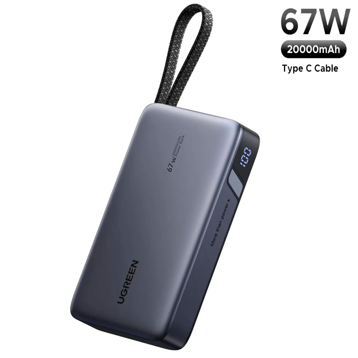 CARGADOR PORTÁTIL UGREEN 20000MAH 67W CARGA 3 DISPOSITIVOS RÁPIDO PB550 - 2