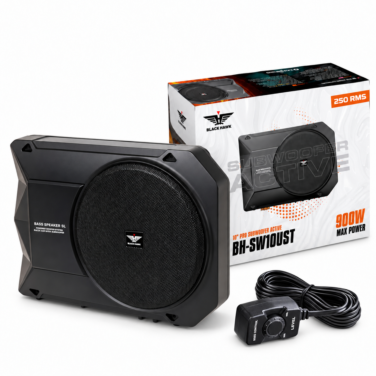 SUBWOOFER ACTIVO AMPLIFICADO BLACK HAWK 10 PULGADAS 800W - 1