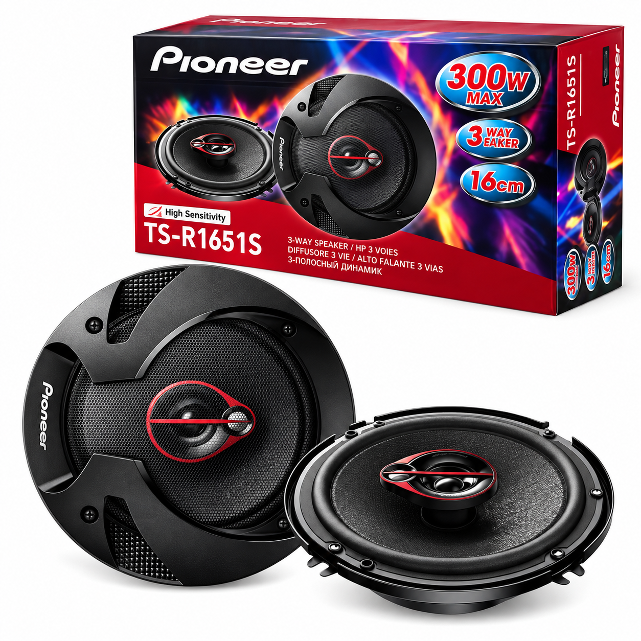 PARLANTES REDONDO  3 VIAS 300W PIONEER PARA AUTO - 1