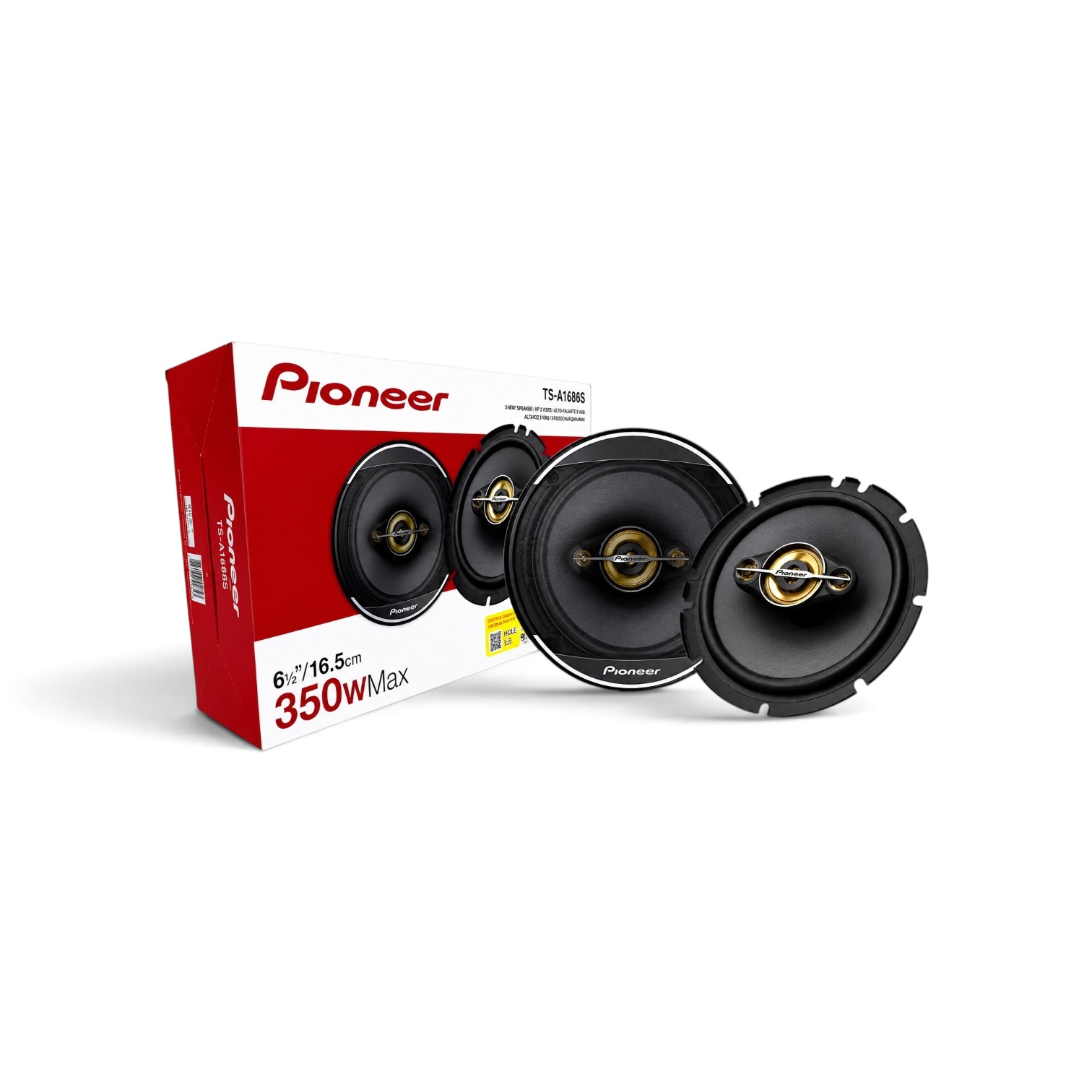 PARLANTES PIONEER TS-A1688S REDONDOS 350W 3VIAS PARA AUTO - 1