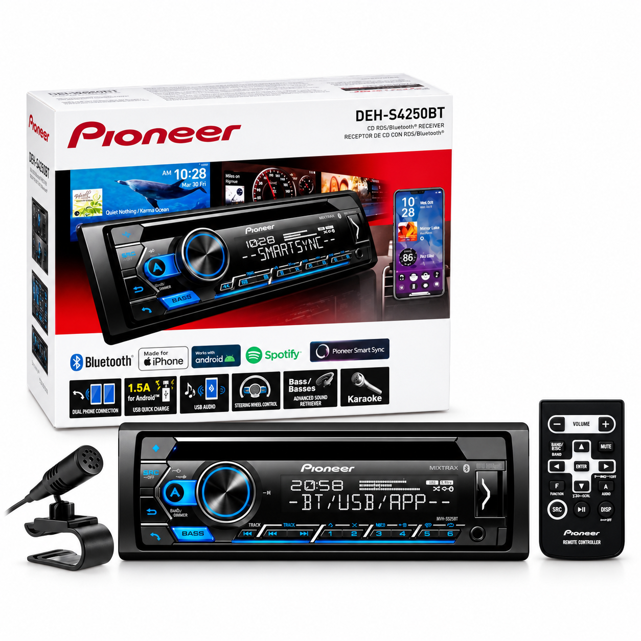 AUTORADIO PIONEER DEH-S4250BT BLUETOOTH /DESMONTABLE/CD - 1
