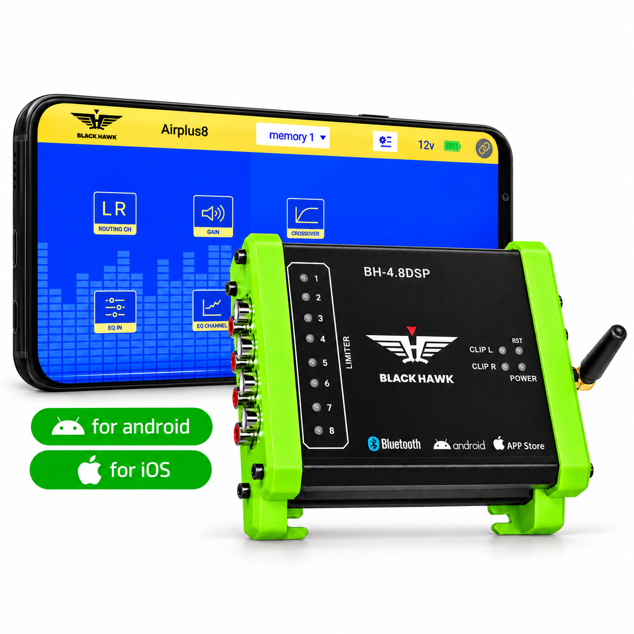 CROSSOVER O PROCESADOR AUDIO BLACKHAWK BH-48DSP DIGITAL DSP 8 BANDAS - 4