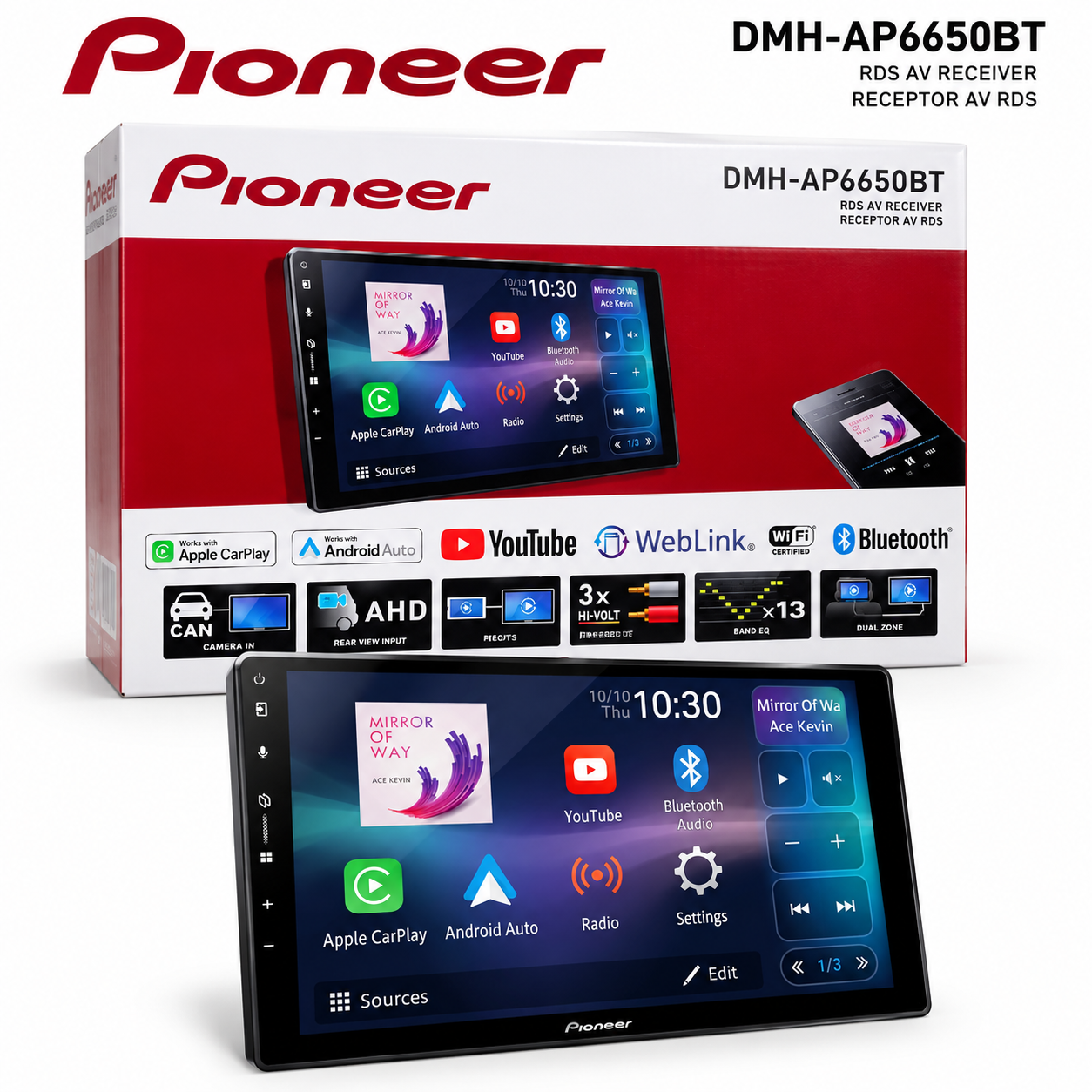 PANTALLA PIONEER 9″ APPLE CARPLAY ANDROID AUTO DMH-AP6650BT - 1