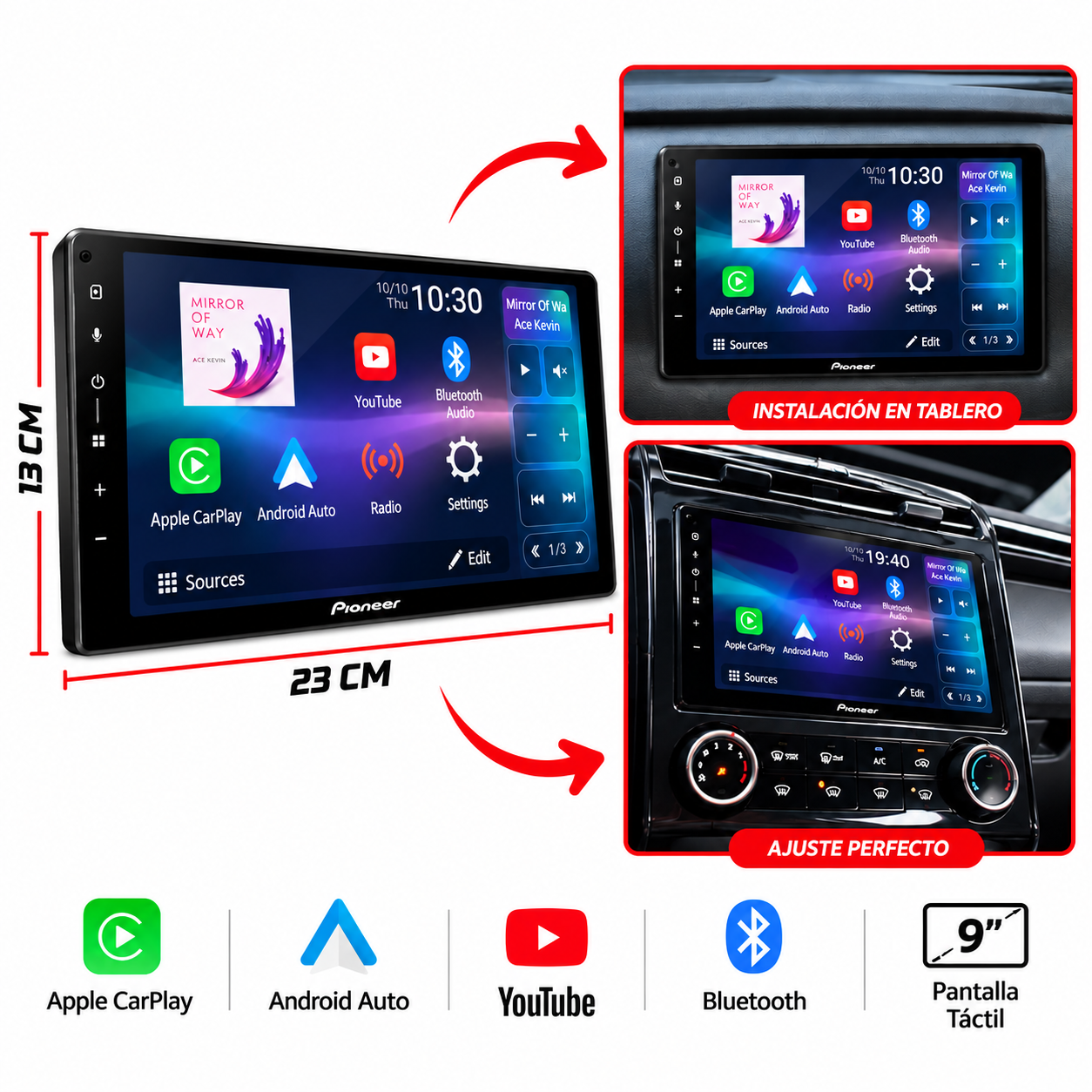 PANTALLA PIONEER 9″ APPLE CARPLAY ANDROID AUTO DMH-AP6650BT - 4