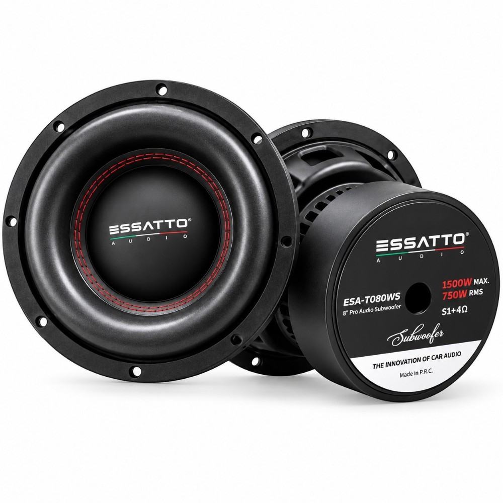 SUBWOOFER ESSATTO AUDIO 8' PULGADAS 1500W 750RMS 2 BOBINA - 4