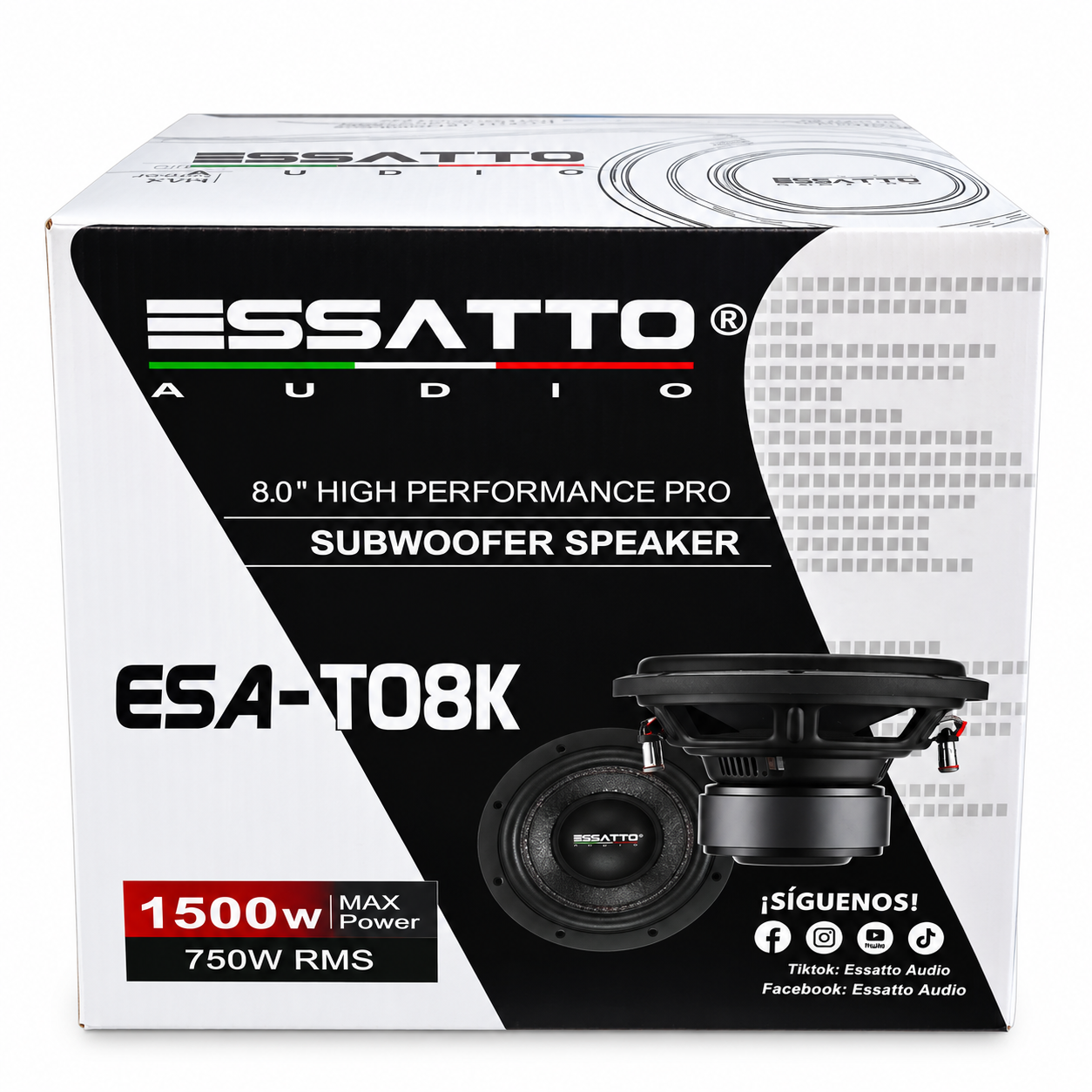 SUBWOOFER ESSATTO AUDIO 8' PULGADAS 1500W 750RMS 2 BOBINA - 5