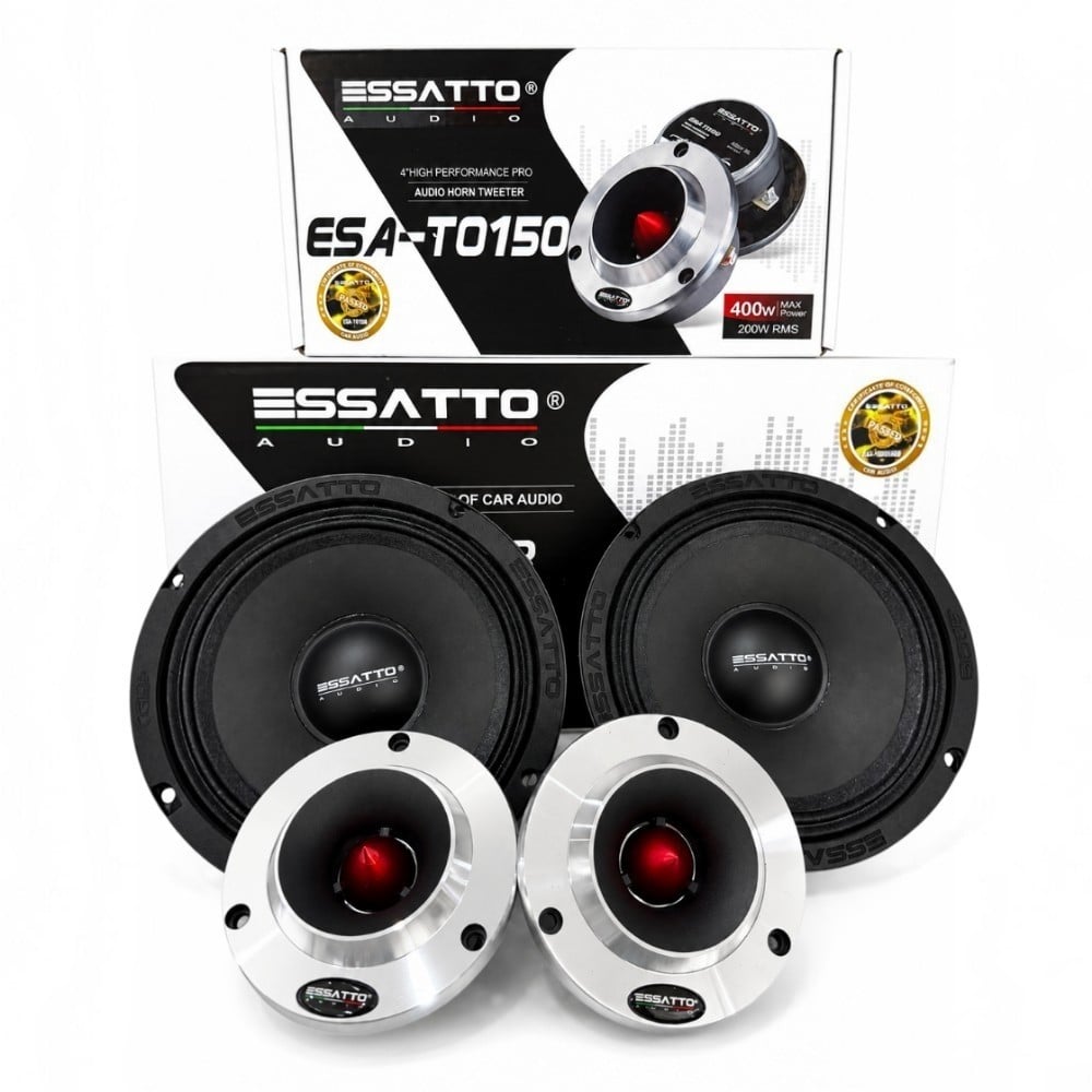 PARLANTES MEDIOS RANGO 6.5 PULGADAS 440W + TWEETER BALA 400W ESSATTO AUDIO - 1