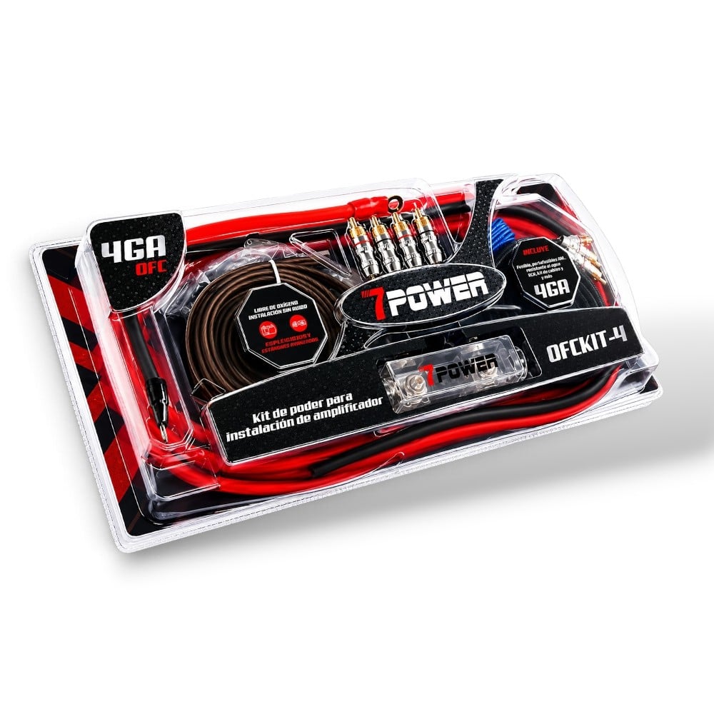 KIT DE CABLE O INSTALACIÓN CAR AUDIO 100% COBRE 7 POWER - 1