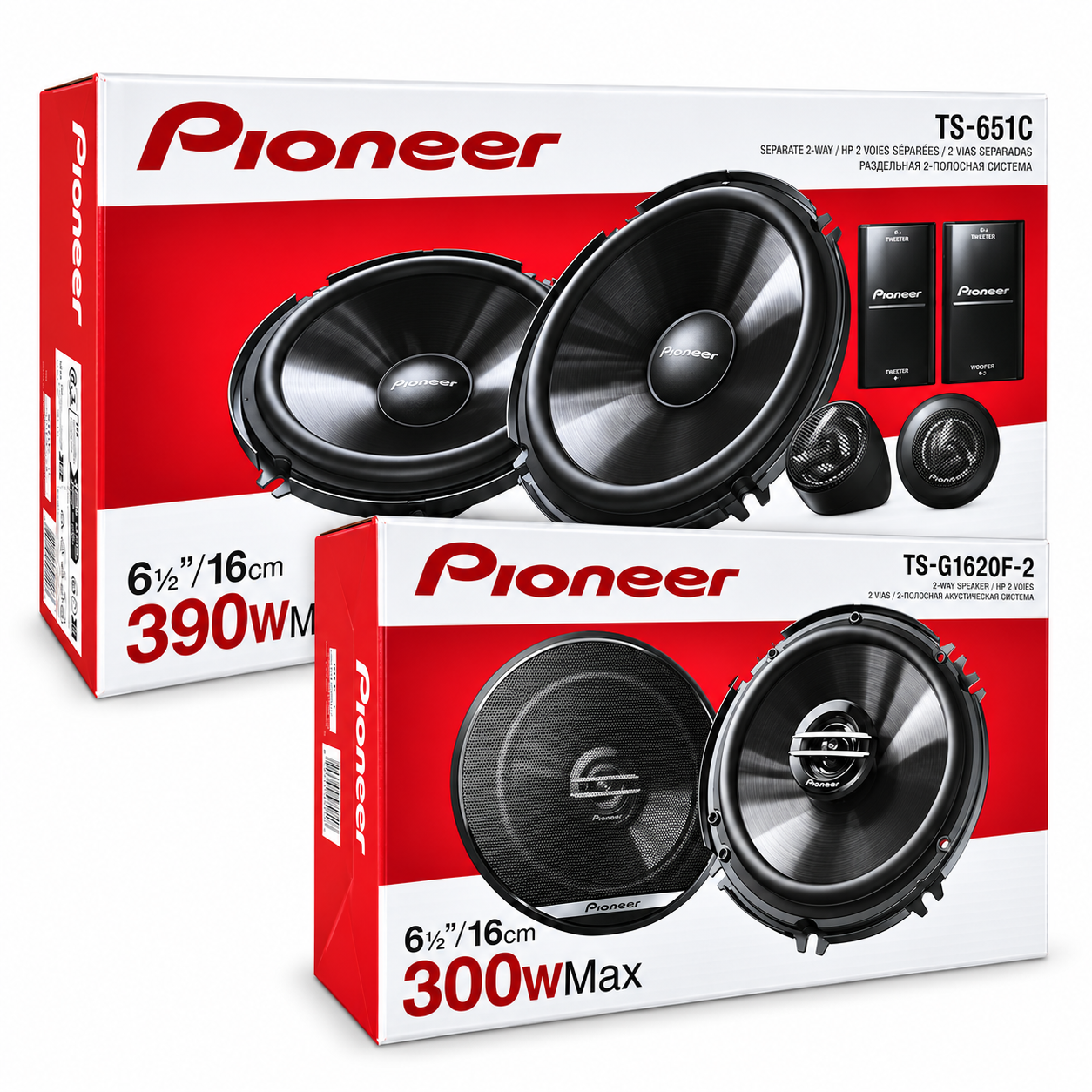 COMBO PIONEER TS-651C COMPONENTES 6.5” 390W + PARLANTES TS-G1620F-2 6.5” 300W - 2