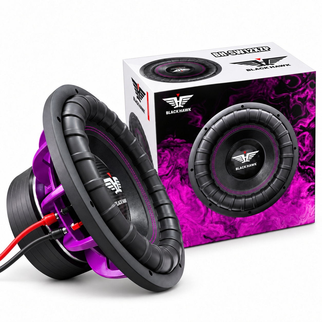 SUBWOOFER 12 PULGADAS BLACK HAWK 2500W 800RMS DOBLE BOBINA  MORADO - 1