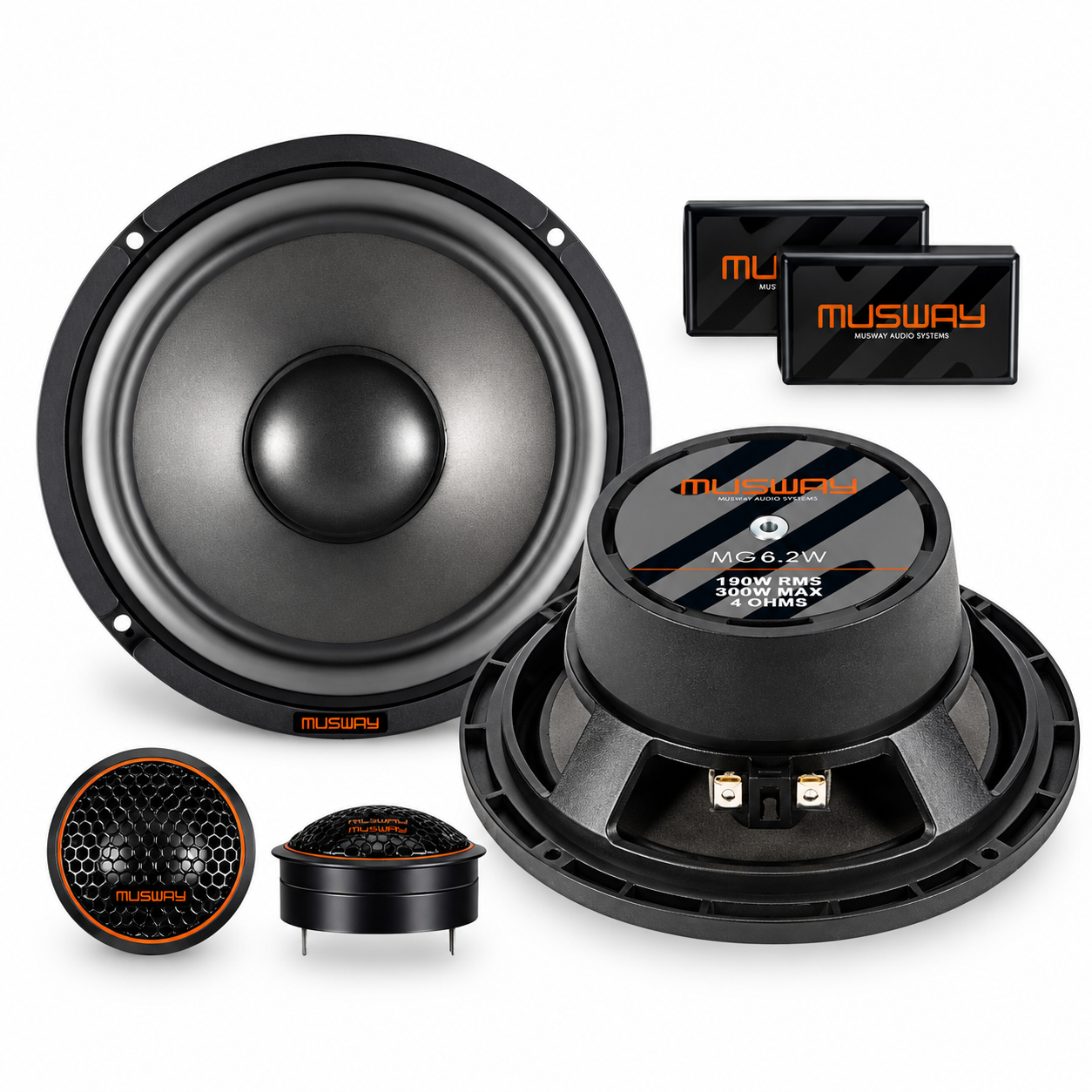 SET DE PARLANTES COMPONENTES Y COAXIALES 6 PULGADAS 200W MUSWAY - 2