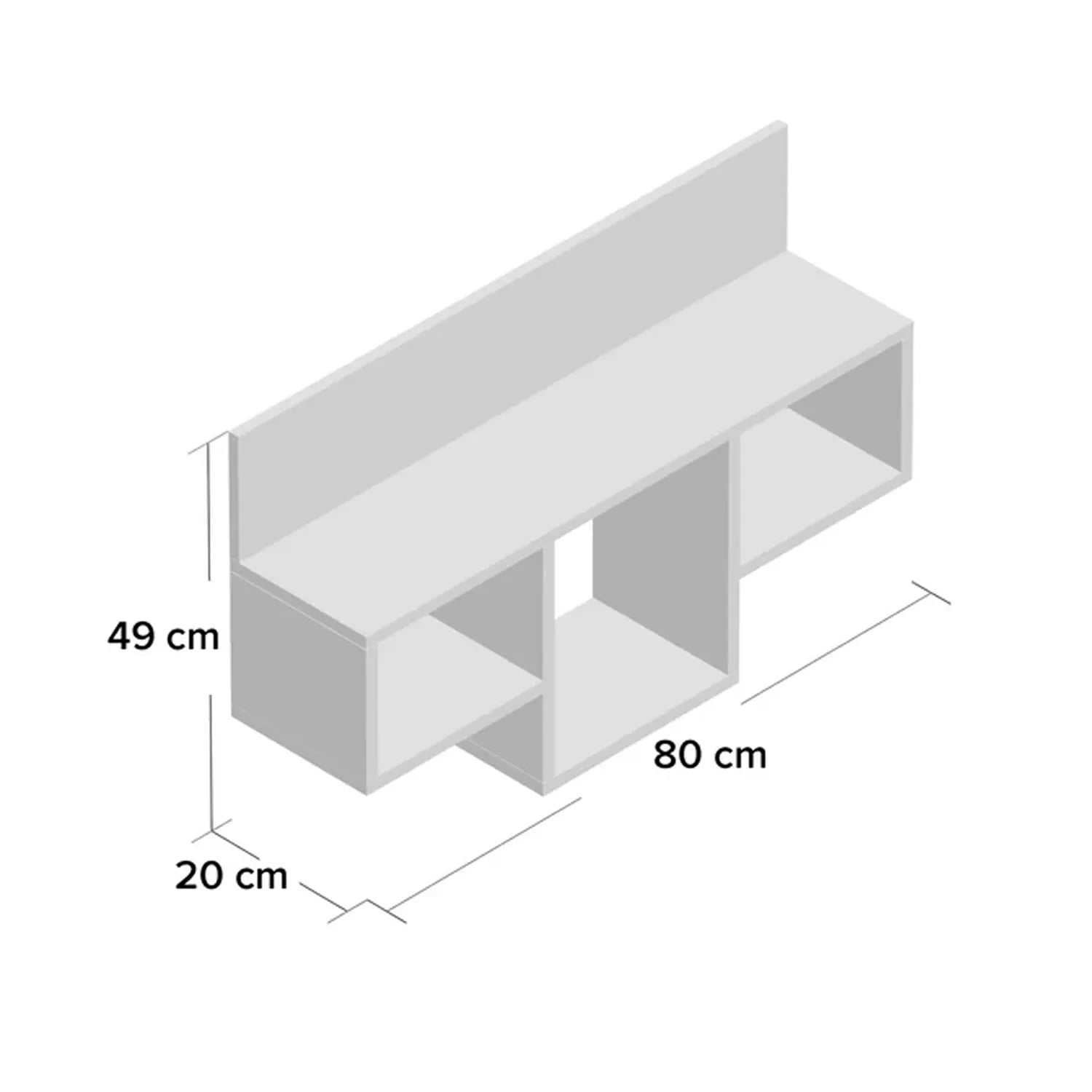 REPISA LEMUEBLE BLANCO FLOTANTE MELAMINA 80X49X20CM - 4