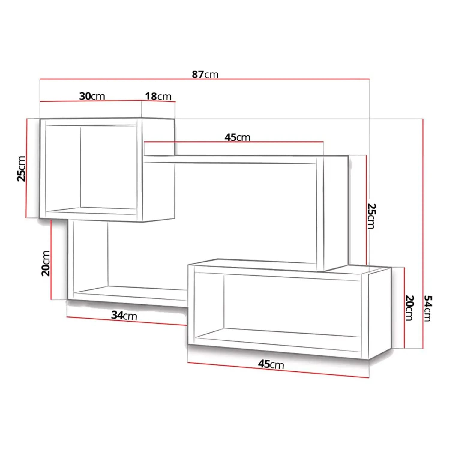REPISA LEMUEBLE BLANCO FLOTANTE MELAMINA 87X54X18CM - 6