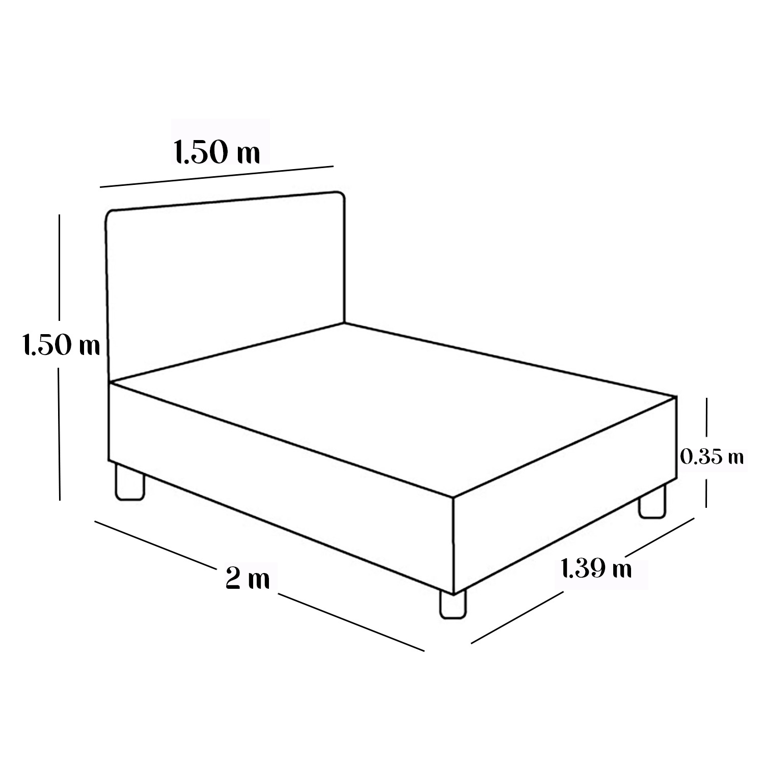 CAMA TAPIZADA LISTÓN DALIA IVORY 2 PLAZAS - 6