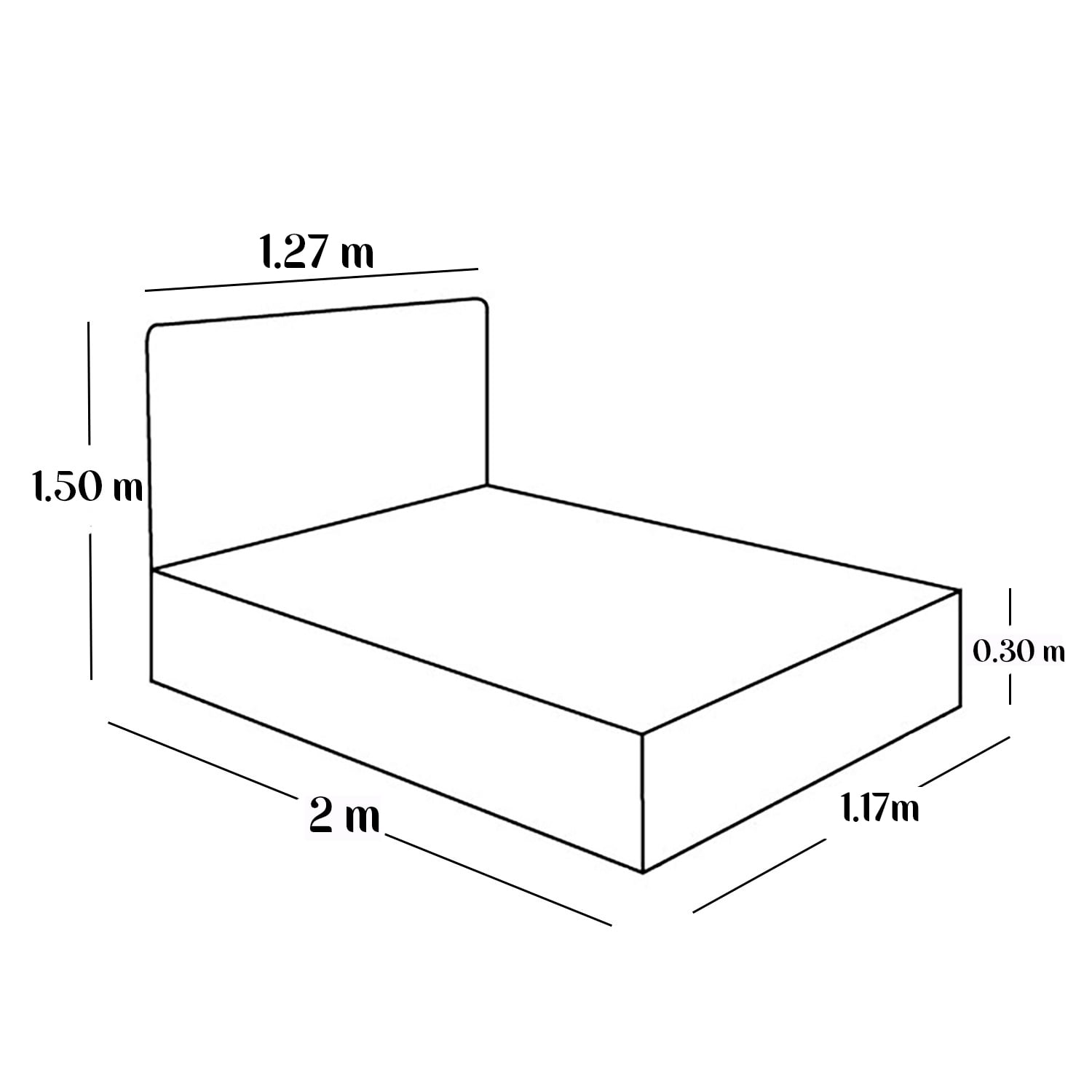 CAMA TAPIZADA LISTÓN BEIGE 1.5 PLZ + 2 ALMOHADAS - 5