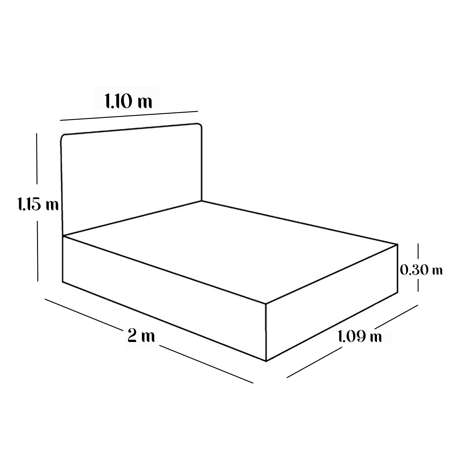 CAMA TAPIZADA CALIFORNIA COZZY IVORY 1.5 PLZ - 6