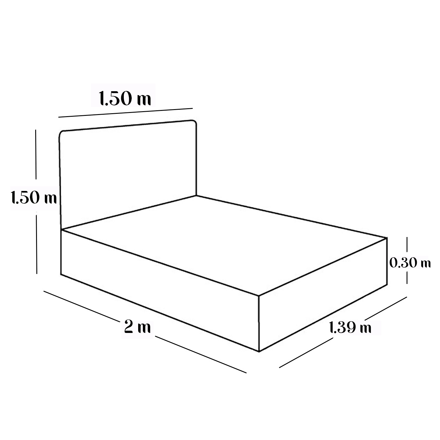 CAMA TAPIZADA LISTÓN CALIFORNIA IVORY 2 PLAZAS - 6