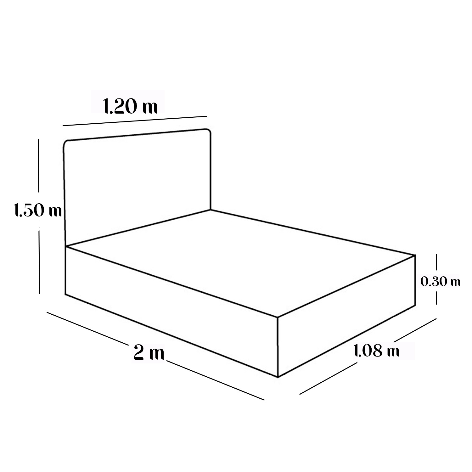 CAMA LEMUEBLE LISTÓN TAPIZADA 1.5 PLZ NEGRO - 5