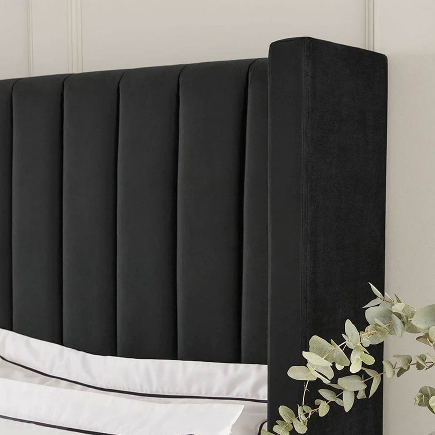 CAMA LEMUEBLE LISTÓN TAPIZADA NEGRO QUEEN - 2