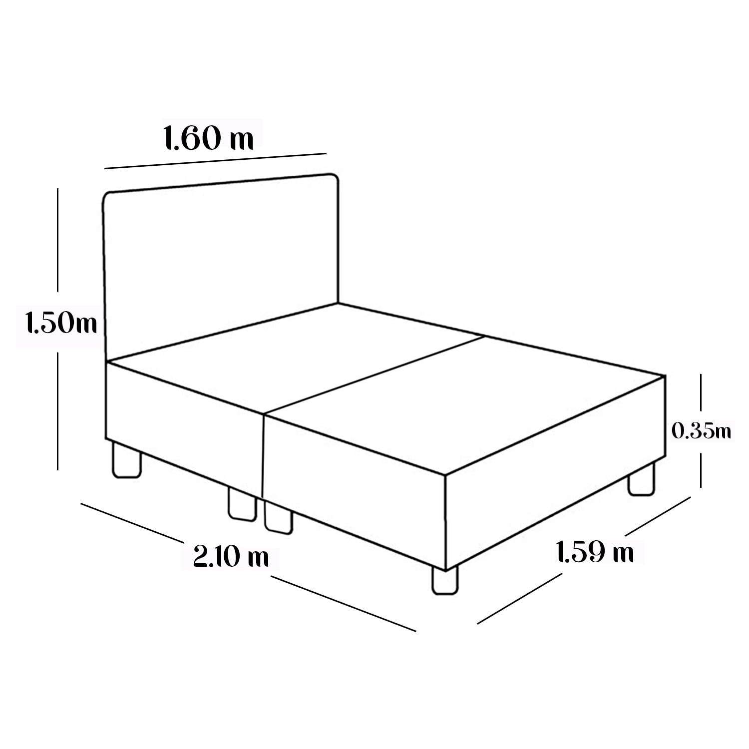 CAMA LEMUEBLE LISTÓN TAPIZADA ALBA BEIGE QUEEN - 5