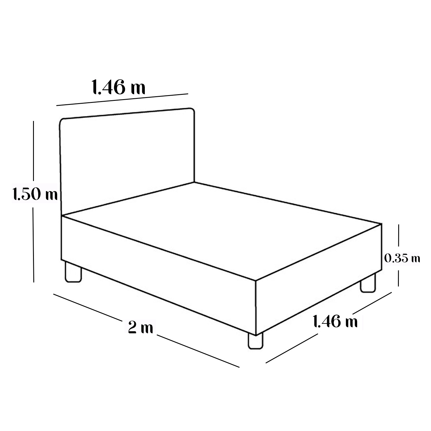 CAMA LEMUEBLE LISTÓN TAPIZADA ALBA GRIS CLARO 2 PLAZAS - 5