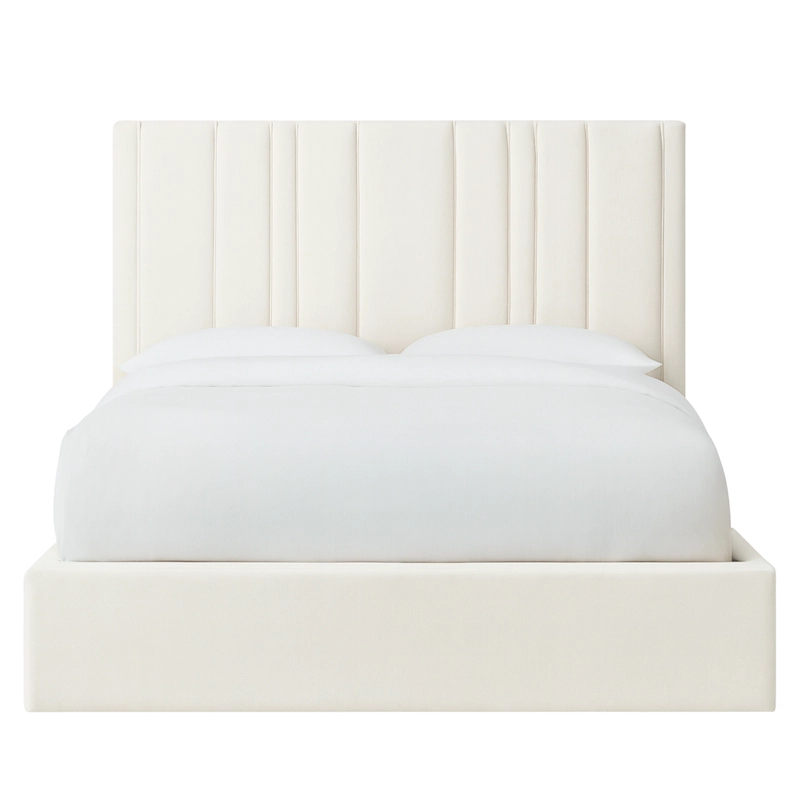 CAMA LEMUEBLE TAPIZADA LÍNEAS  IVORY 1.5 PLZ - 1