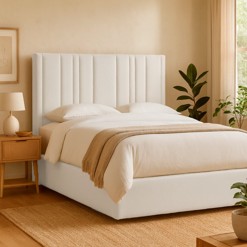 CAMA LEMUEBLE TAPIZADA LÍNEAS  IVORY 1.5 PLZ - 2