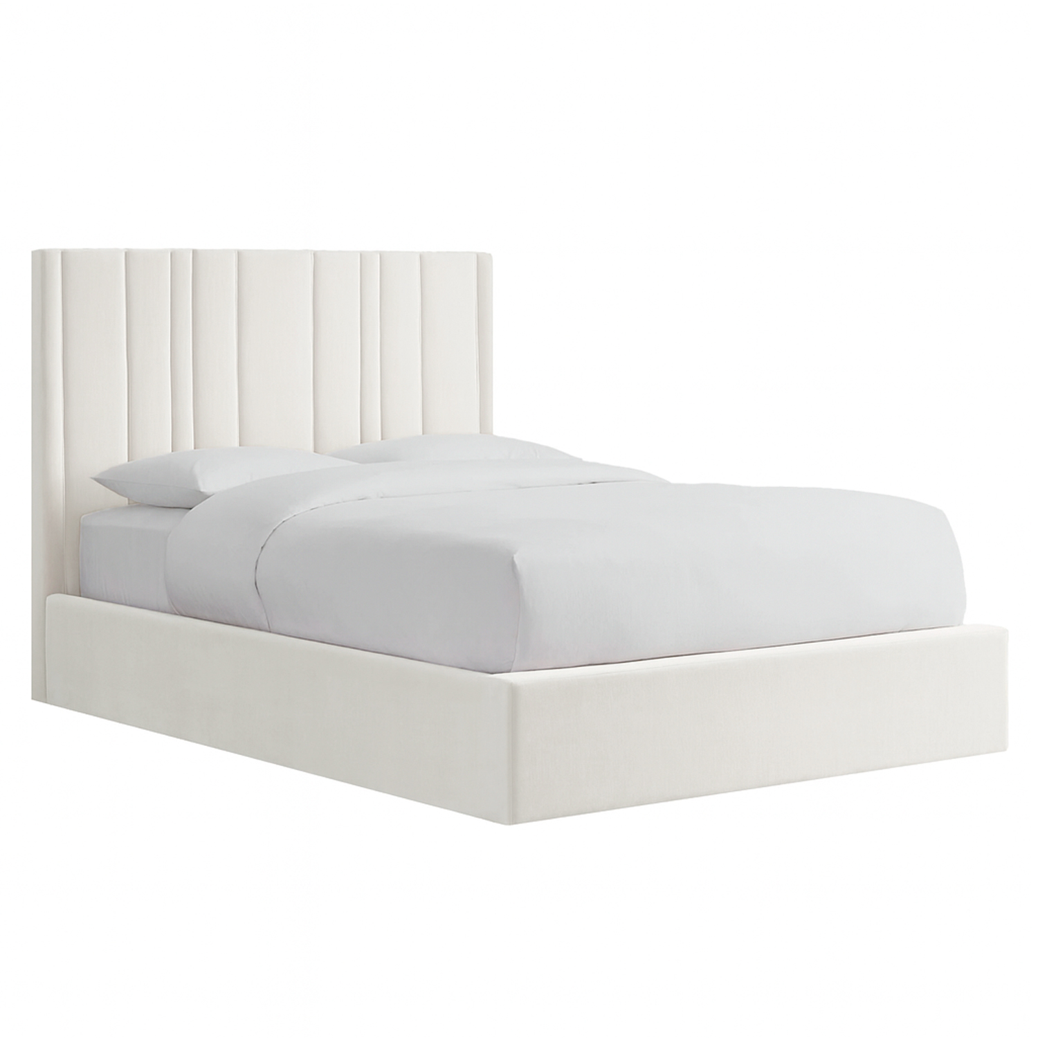 CAMA LEMUEBLE TAPIZADA LÍNEAS IVORY 1.5 PLZ - 3