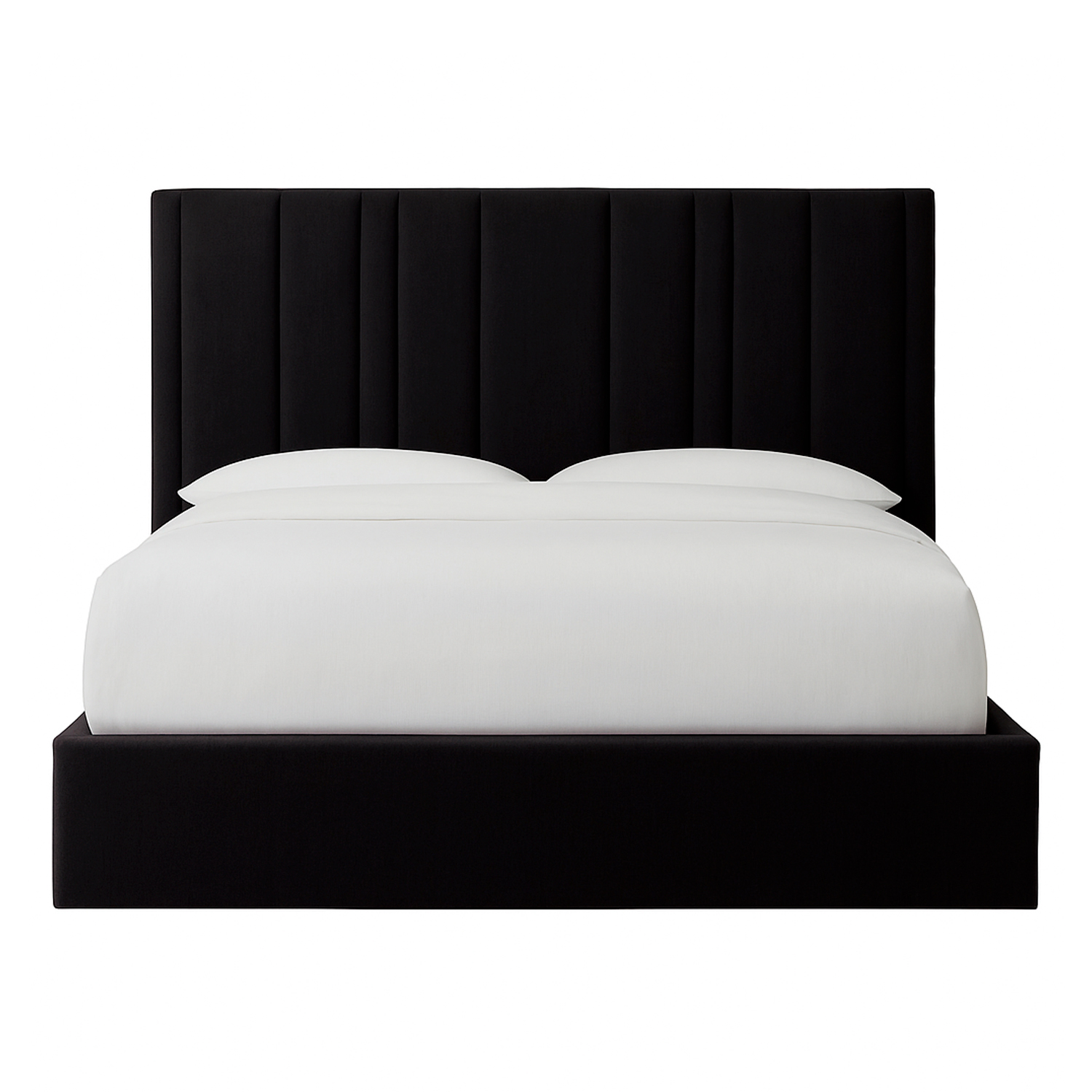 CAMA LEMUEBLE TAPIZADA LÍNEAS NEGRO 1.5 PLZ - 1