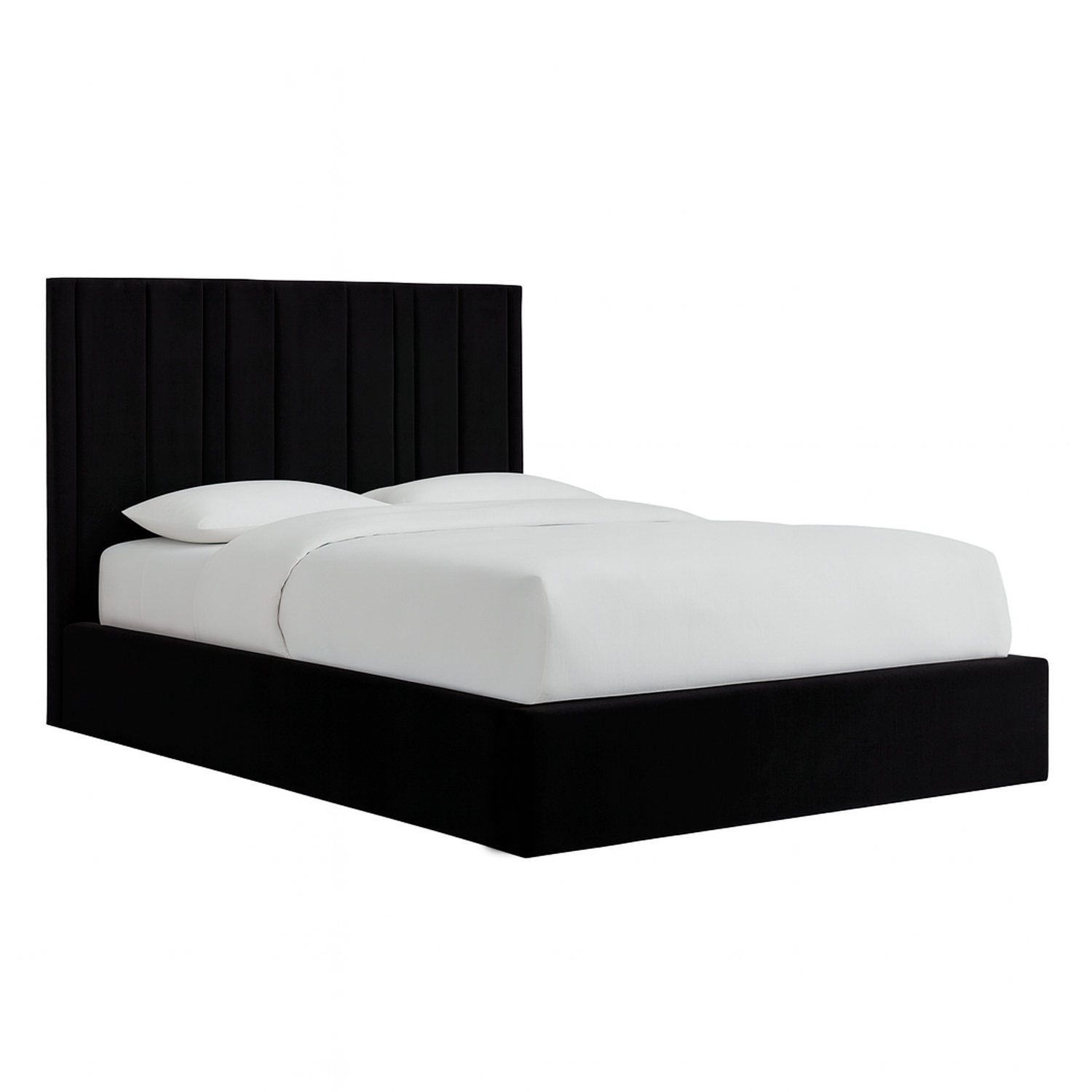 CAMA LEMUEBLE TAPIZADA LÍNEAS NEGRO QUEEN - 2