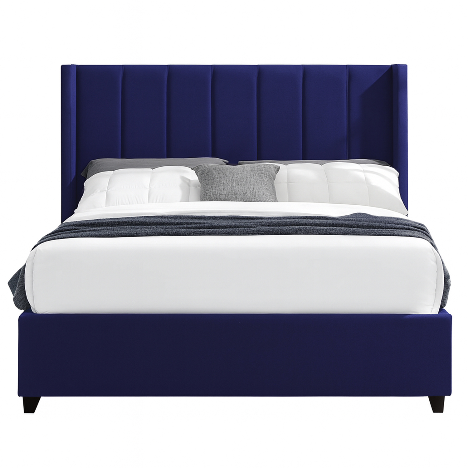 CAMA LEMUEBLE TAPIZADA LISTÓN NIA AZUL 1.5 PLZ - 1