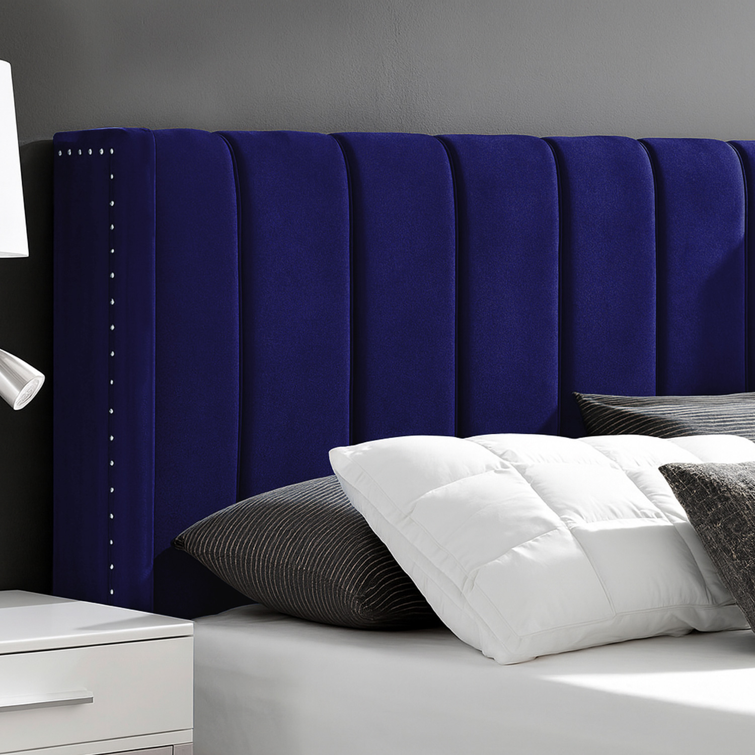 CAMA LEMUEBLE TAPIZADA LISTÓN NIA AZUL 1.5 PLZ - 3