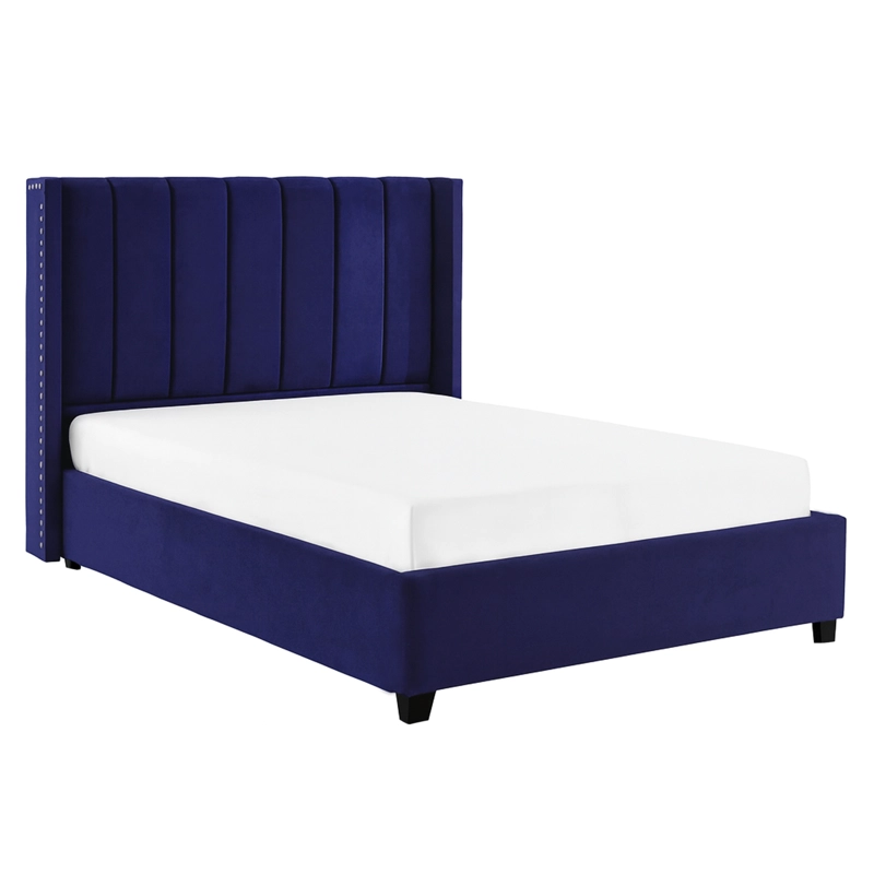 CAMA LEMUEBLE TAPIZADA LISTÓN NIA AZUL 2 PLAZAS - 2