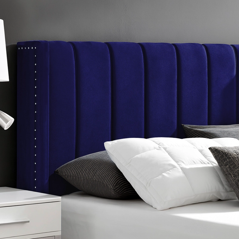 CAMA LEMUEBLE TAPIZADA LISTÓN NIA AZUL 2 PLAZAS - 3