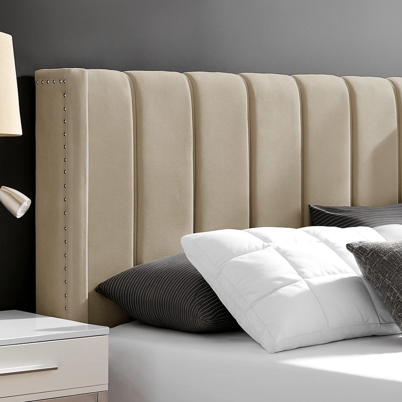 CAMA LEMUEBLE TAPIZADA LISTÓN NIA BEIGE 1.5 PLZ - 3