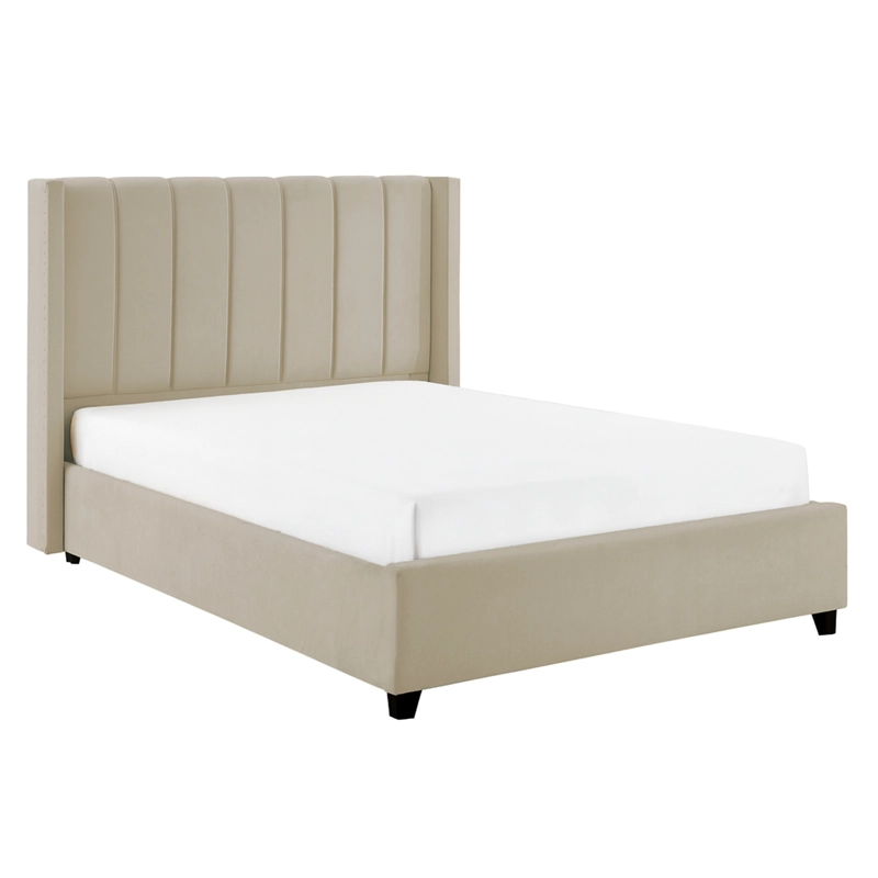 CAMA LEMUEBLE TAPIZADA LISTÓN NIA BEIGE 2 PLAZAS - 2