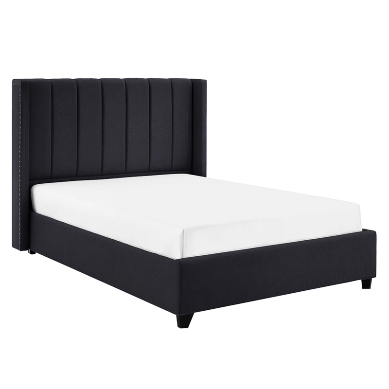 CAMA LEMUEBLE TAPIZADA LISTÓN NIA GRIS OSCURO 1.5 PLZ - 2