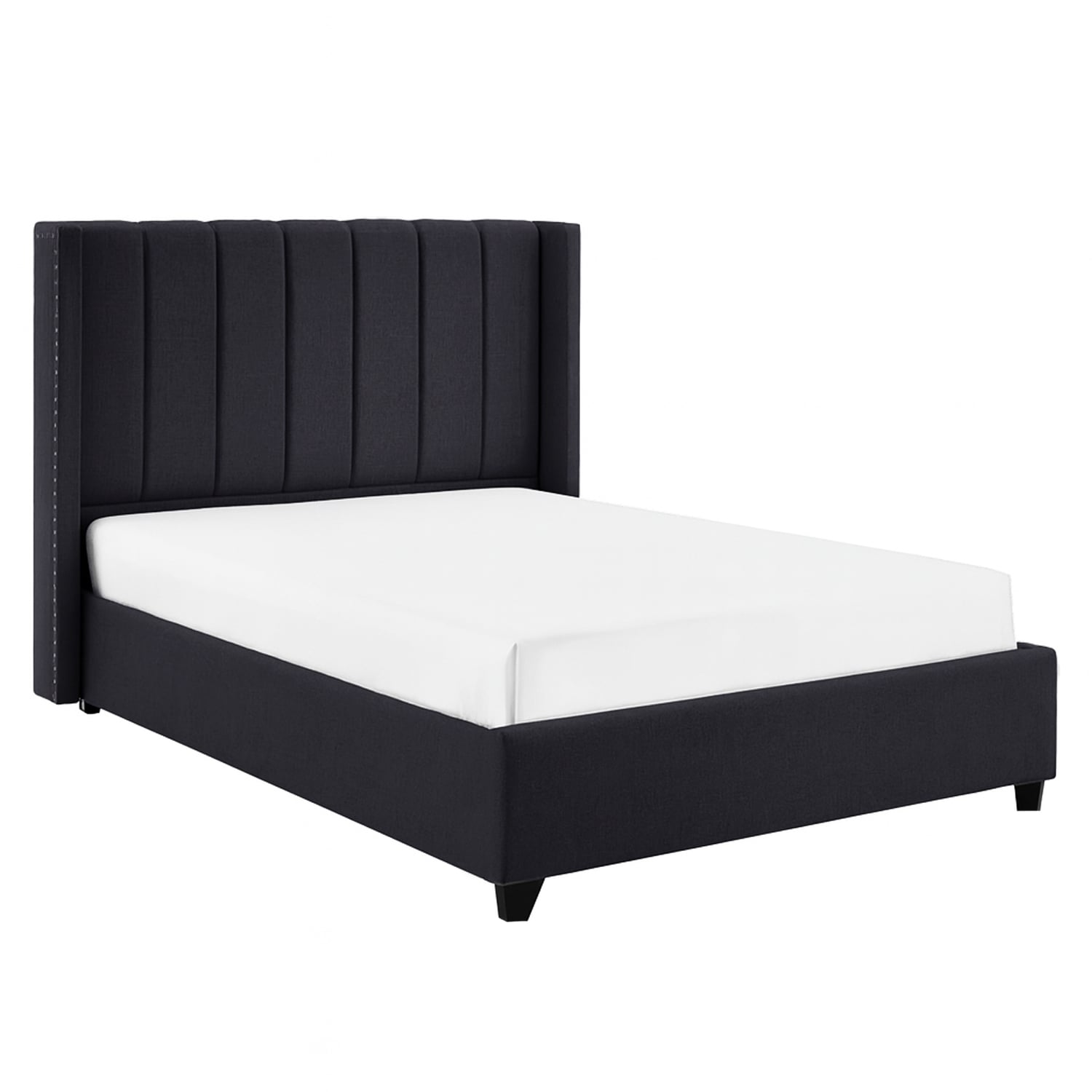 CAMA LEMUEBLE TAPIZADA LISTÓN NIA GRIS OSCURO 1.5 PLZ - 2