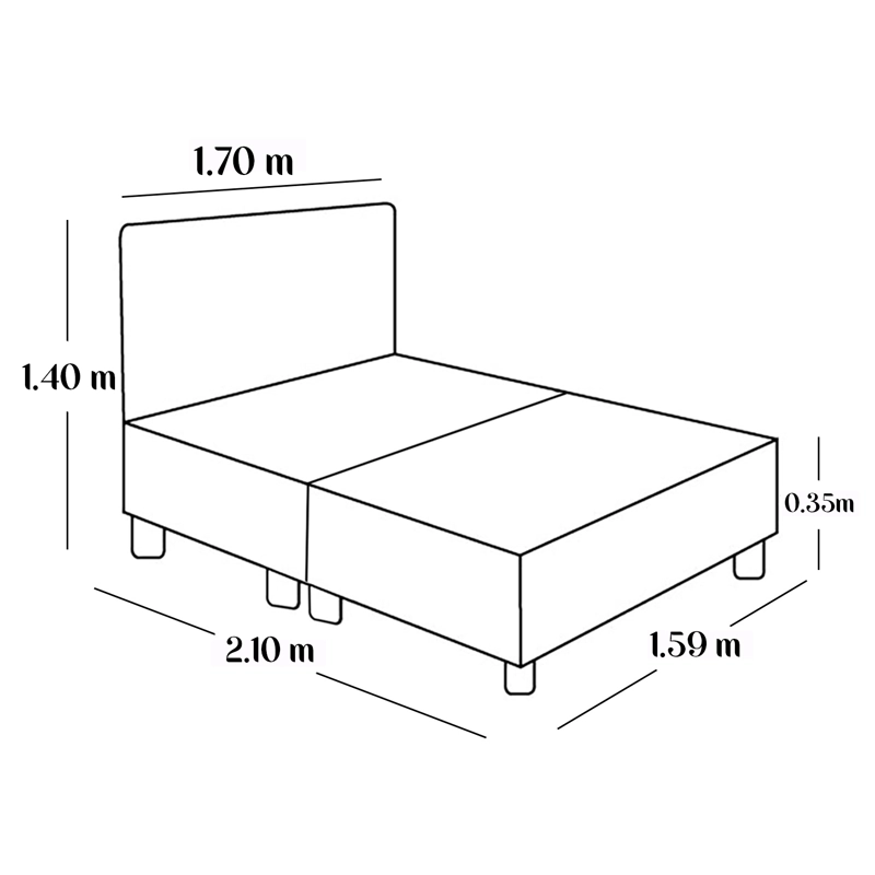 CAMA LEMUEBLE TAPIZADA LISTÓN NIA NEGRO QUEEN - 6