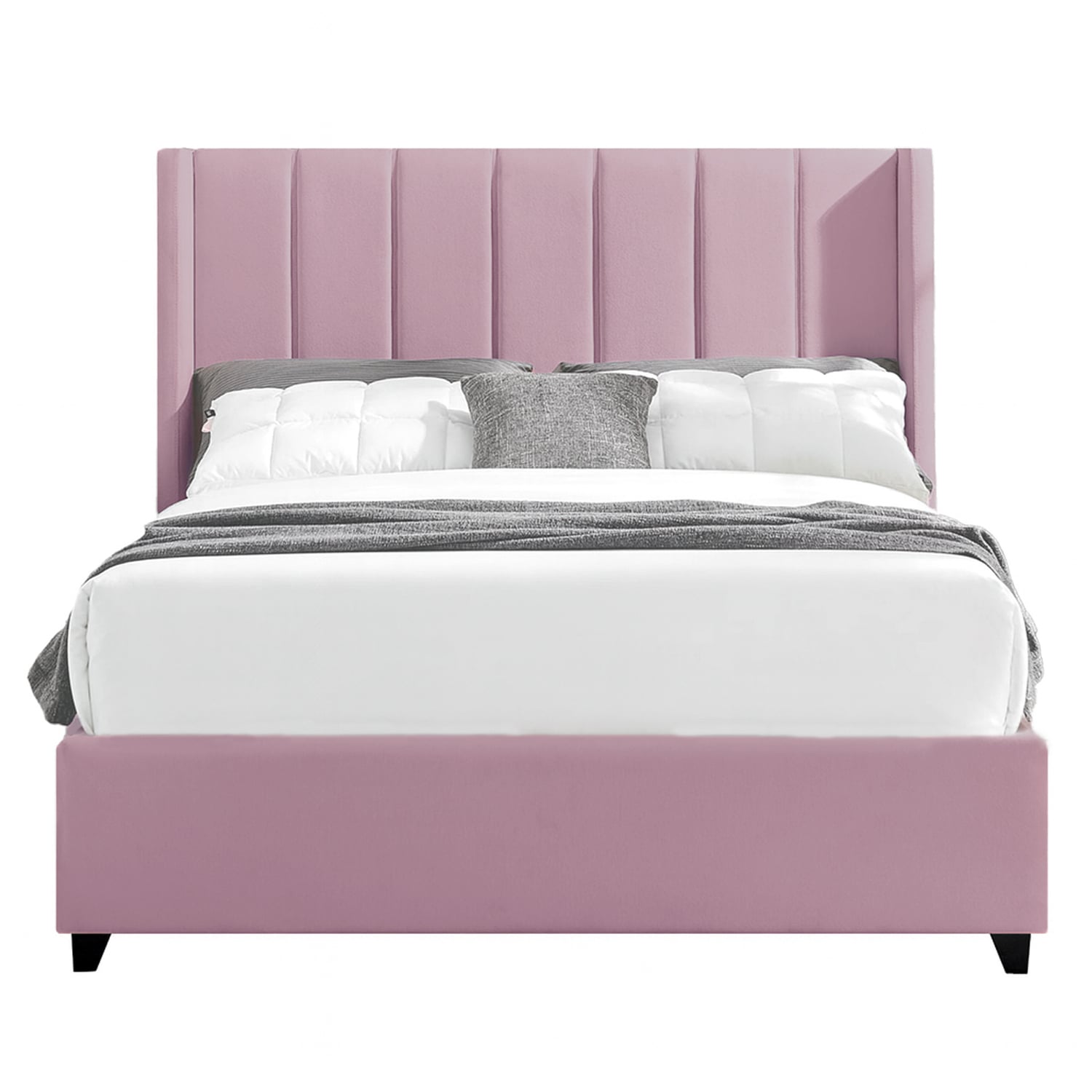 CAMA LEMUEBLE TAPIZADA LISTÓN NIA PALO ROSA 1.5 PLZ - 1